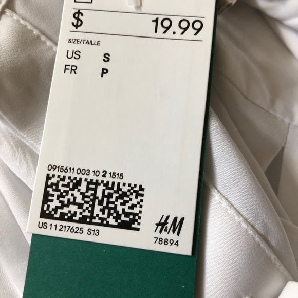 NWT H&M white polyester blouse size Small - Picture 3 of 6